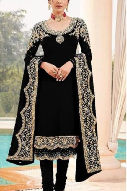 BLACK COLOUR ETHNIC DESIGNER SUIT