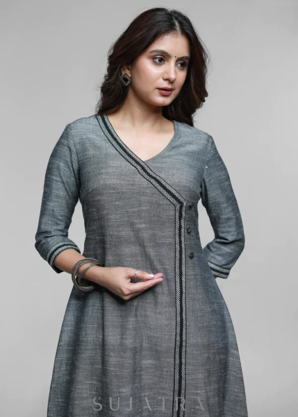 GREY PURE HANDLOOM COTTON KURTI