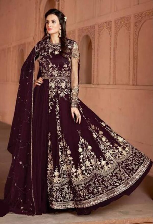 MARUNE DESIGNER SUIT PARTY WEAR WITH HANDMADE ETHNIC WORK