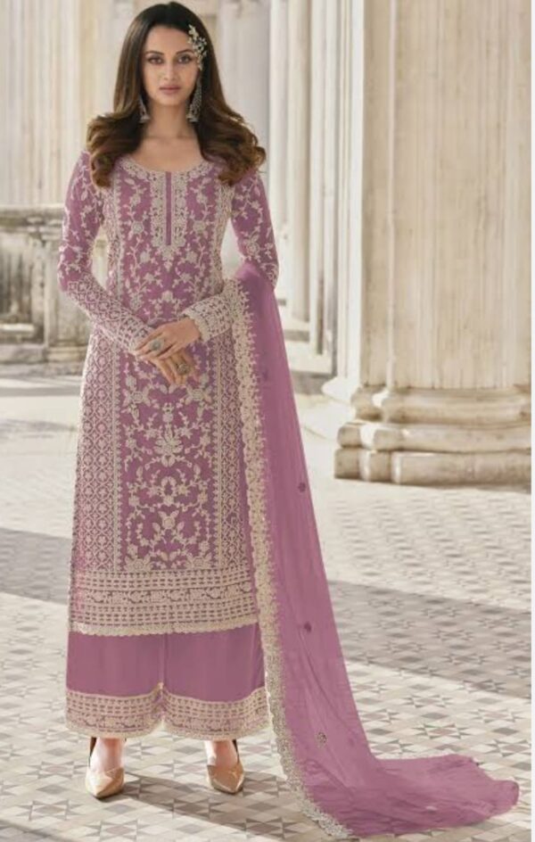 PINK COLOUR DESIGNER SUIT WITH HANDMADE ETHNIC EMBROIDERY WORK