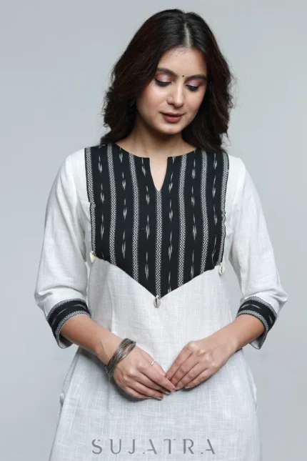SMART COTTON IKAT YOKE KURTI