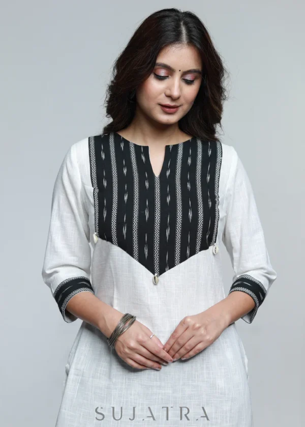 SMART COTTON IKAT YOKE KURTI