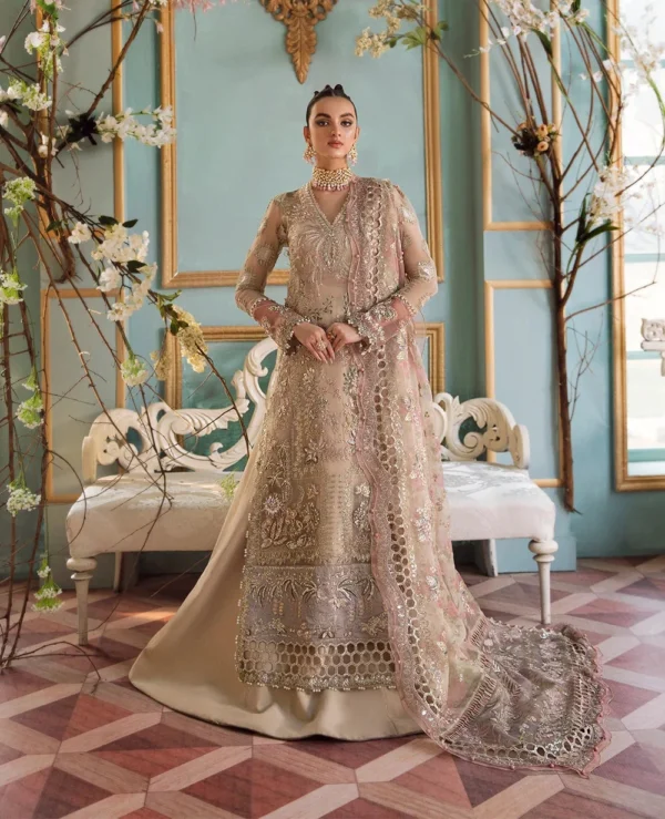 Woman's designer suit hand crafted with heavy work
